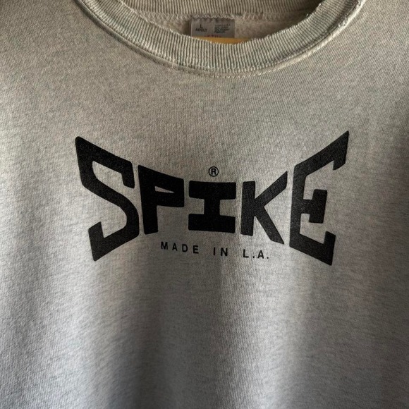 Vintage‎ 90s Oversized Distressed Gray Spike Gymwear Crewneck - Picture 2 of 6